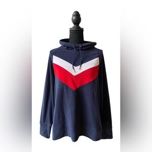 Tommy Hilfiger:  Navy Blue, White and Red Women’s Cowl Neck Sweater